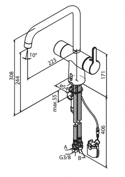Damixa Silhouet Touchless k&oslash;kkenarmatur - Mat hvid