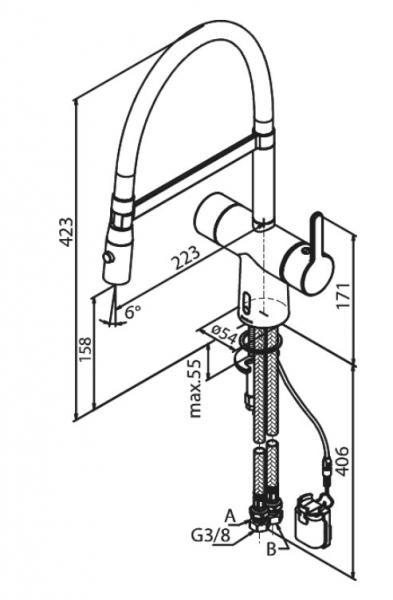 Damixa Touchless Pro k&oslash;kkenarmatur - B&oslash;rstet messing