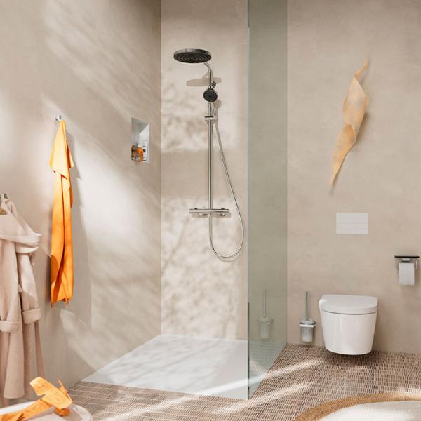 hansgrohe Pulsify S Puro 260 Showerpipe 1jet m/EcoSmart, EcoStat Fine og 3jet h&aring;ndbruser - Krom