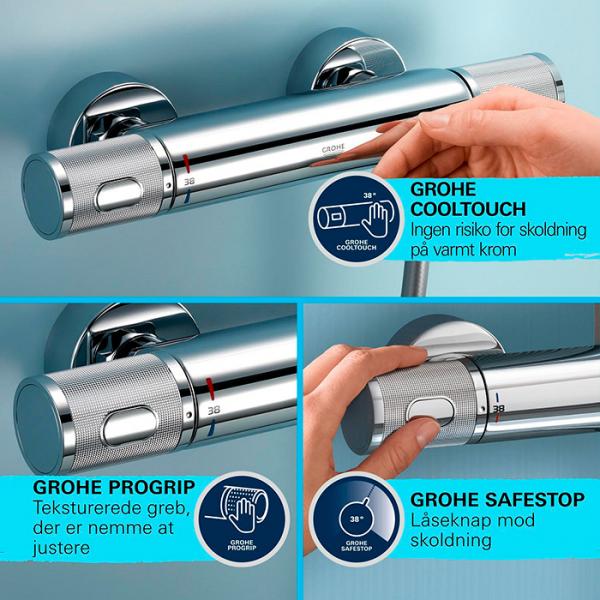 Grohe Vitalio Joy 260 komplet brusesystem m/EasyReach bakke - Krom