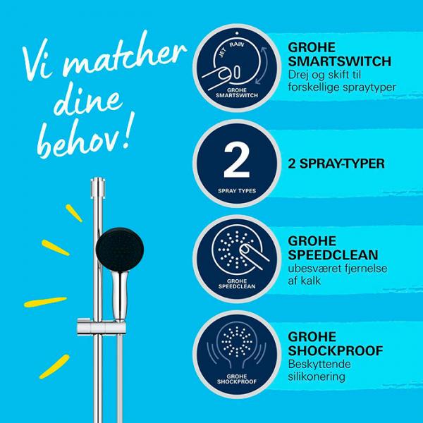 Grohe Vitalio Start 110 bruses&aelig;t 2 sprays