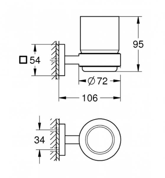 Grohe Start Cube tandkrus til v&aelig;g - Supersteel