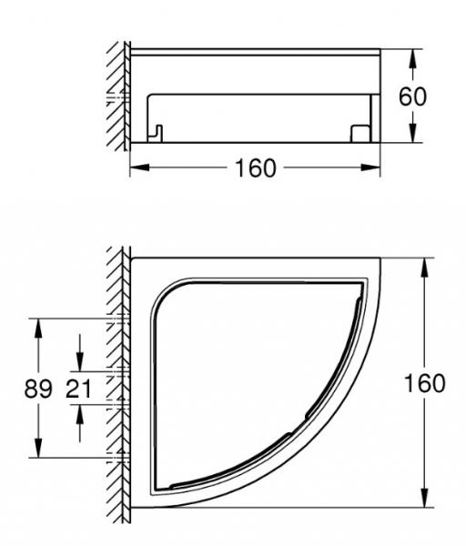 Grohe Start Cube brusekurv til hj&oslash;rne - Krom