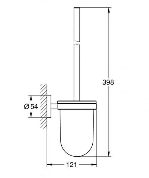 Grohe Start toiletb&oslash;rste t/v&aelig;g - Mat sort
