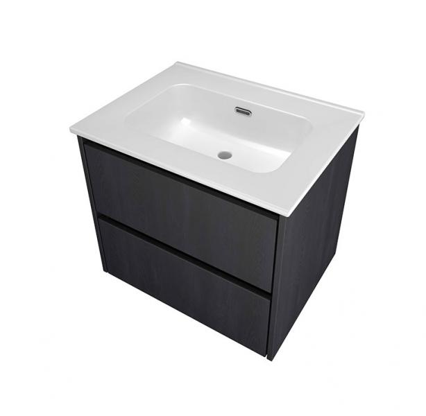 Sanibell Proline 60 m&oslash;bels&aelig;t m/2 skuffer - Uden hanehul - Sort eg