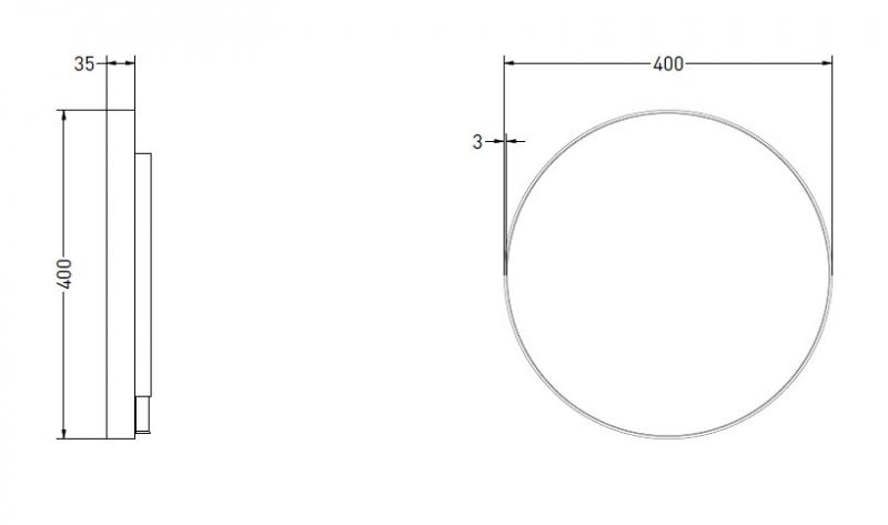Sanibell Ink SP17 rundt spejl m/backlight, varme og sensor &Oslash;40  - Mat hvid