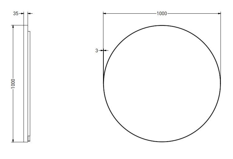 Sanibell Ink SP17 rundt spejl m/backlight, varme og sensor &Oslash;100 - B&oslash;rstet kobber