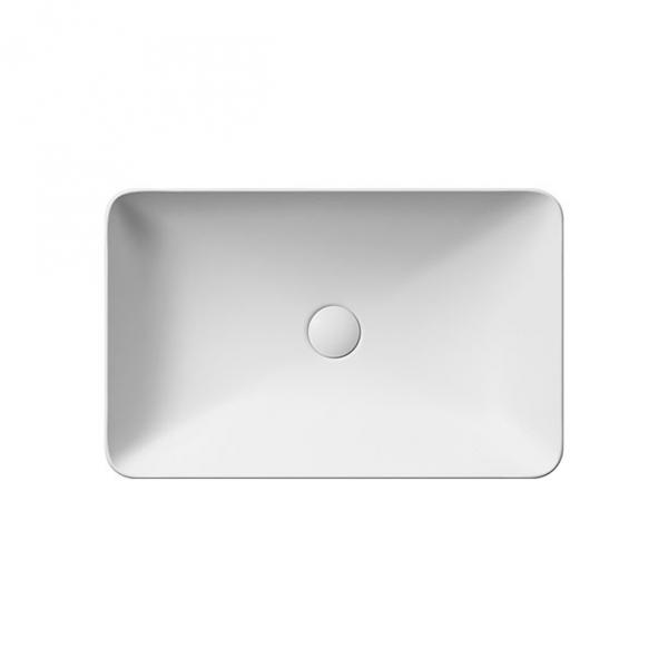 GSI Pura 60 fritst&aring;ende bowlevask - Firkantet - Uden overl&oslash;b - Mat hvid