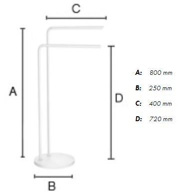 Beslagsboden dobbelt h&aring;ndkl&aelig;destang t/gulv - Mat sort