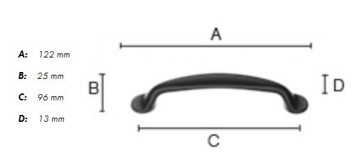 Beslagsboden b&oslash;jlegreb BB632 - Mat sort