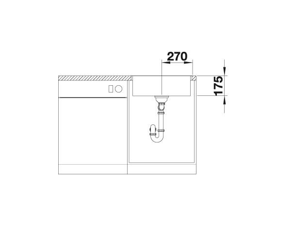 Blanco Zerox 500-IF-N k&oslash;kkenvask - Dark steel