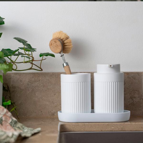 Beslagsboden Wave s&aelig;bedispenser t/bord - Mat hvid