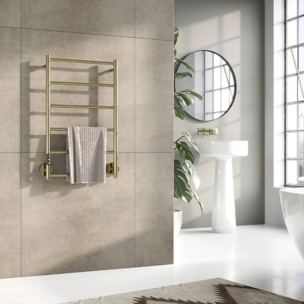 Str&oslash;mberg Cento h&aring;ndkl&aelig;det&oslash;rrer - 50x80 cm - Lakeret messing