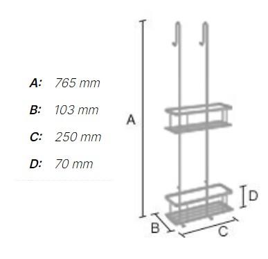 Smedbo Sideline brusekurv til glasv&aelig;g - Krom