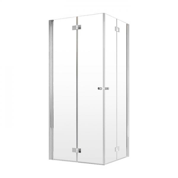 Str&oslash;mberg Noma 110 bruseniche m/folded&oslash;re - 80x80 cm - Klar glas/krom