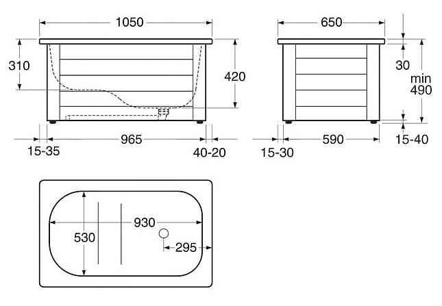 Gustavsberg Siddebadekar - 1050x650 med stativ