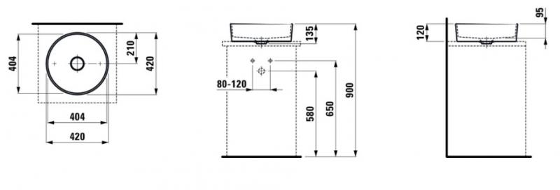 Laufen Kartell 42 fritst&aring;ende bowlevask - Uden overl&oslash;b - LCC