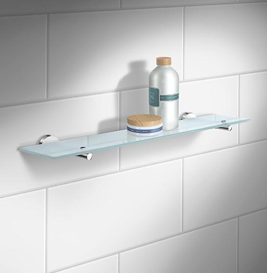 Smedbo Home badev&aelig;relseshylde - Krom/mat glas