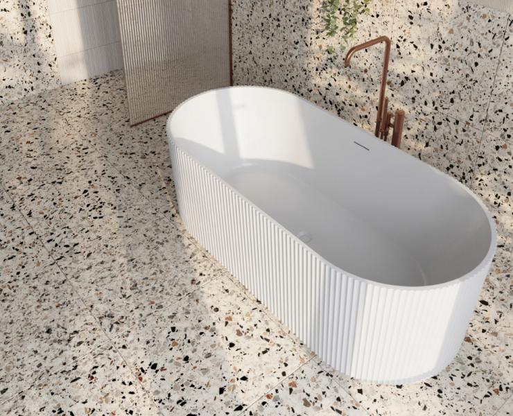 Str&oslash;mberg Leonora fritst&aring;ende badekar 1500 x 750 mm - Mat hvid