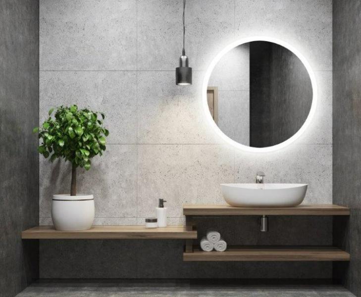 Sandra rundt spejl m/integreret LED lys og backlight - &Oslash;90 cm