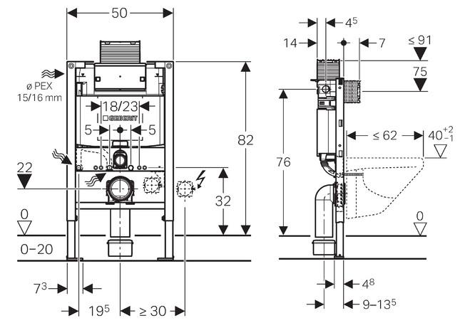 Grohe Bau Rimless toiletpakke inkl. lav cisterne, hvid betjening og s&aelig;de m/soft-close