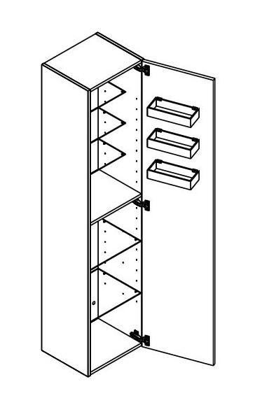 Dansani Luna Urban h&oslash;jskab 40 - Venstreh&aelig;ngslet - Sort eg