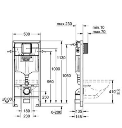 Duravit D-Code RIMless toiletpakke inkl. s&aelig;de m/softclose, cisterne og krom betjening