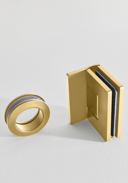 Hafa Infinity bruseniche m/fast v&aelig;g - Lace glas - Messing - 90x90 cm