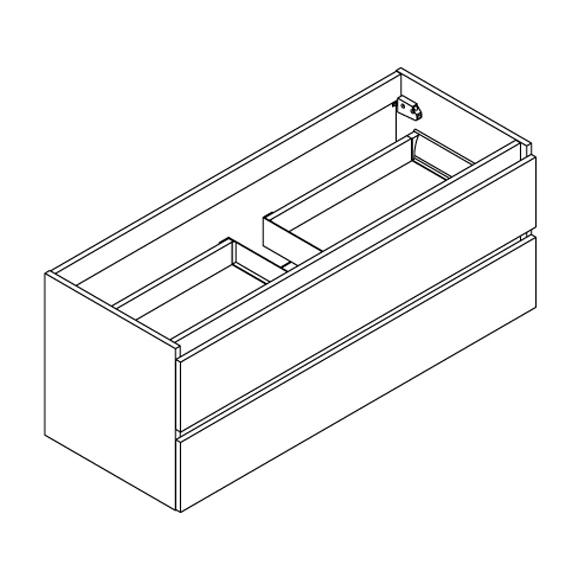 Allibert Bali underskab m/skuffer til Double-vask - Molina Ask - 120 cm