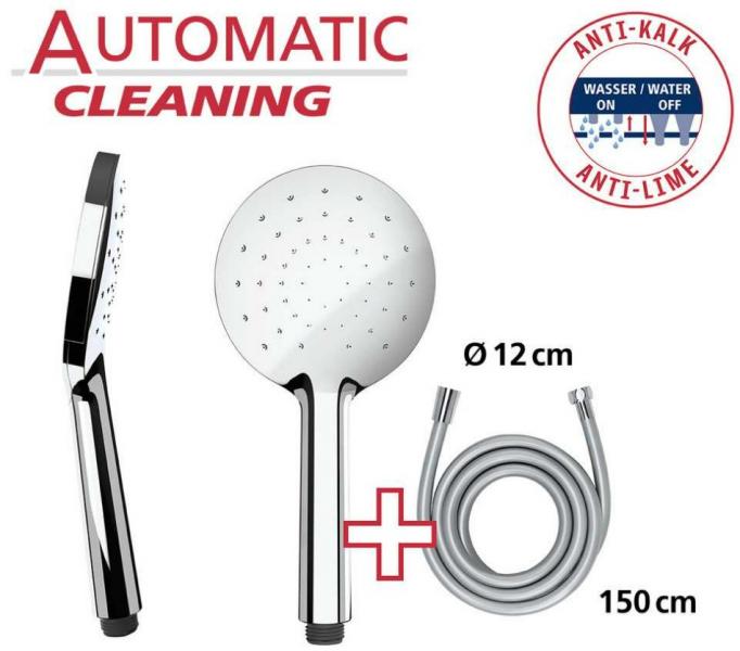 Wenko bruses&aelig;t m/12 LED farver i brusestang - &Oslash;120 - Kan ogs&aring; limes