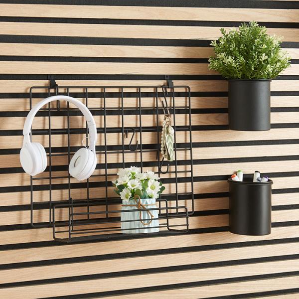 Sort universal opbevaring til akustikpanel 1