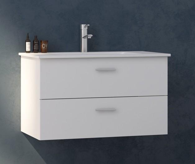 Nortiq Bergamo 61 m&oslash;belpakke inkl spejl - Mat hvid