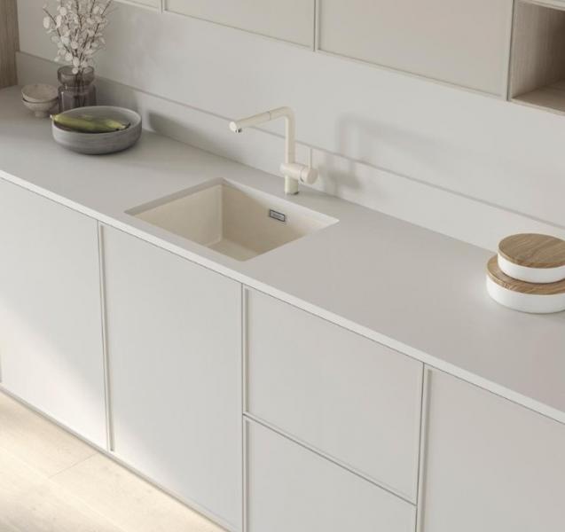 Blanco Subline 500-U k&oslash;kkenvask m/Linus k&oslash;kkenarmatur - Soft white