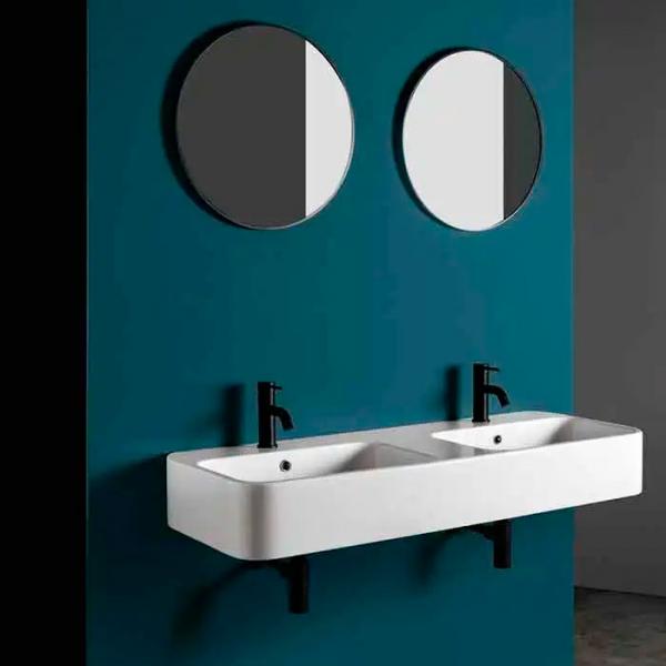 Lavabo Cosa 120 dobbelt h&aring;ndvask t/v&aelig;g eller bord - 2 hanehuller