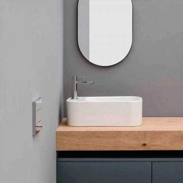 Lavabo Cosa 25 fritst&aring;ende bowlevask - Med overl&oslash;b - 1 hanehul