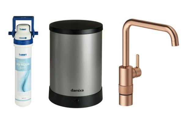 Damixa Silhouet Instant kogende k&oslash;kkenarmatur - B&oslash;rstet kobber