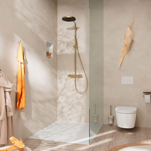 hansgrohe Pulsify S Puro 260 Showerpipe 1jet m/EcoSmart og Ecostat Fine - B&oslash;rstet bronze