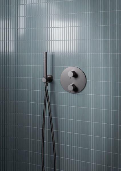 Damixa Silhouet komplet brusesystem til indbygning - B&oslash;rstet grafitgr&aring;