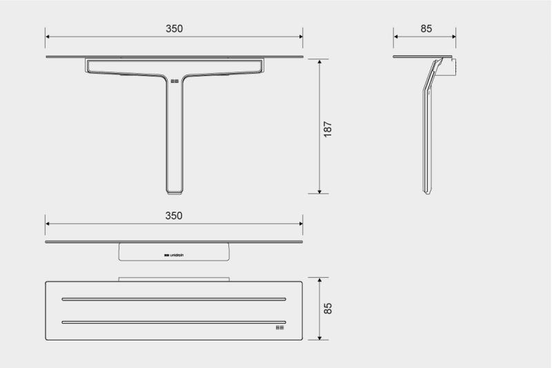 Unidrain ReFrame s&aelig;behylde med bruseskraber - Messing