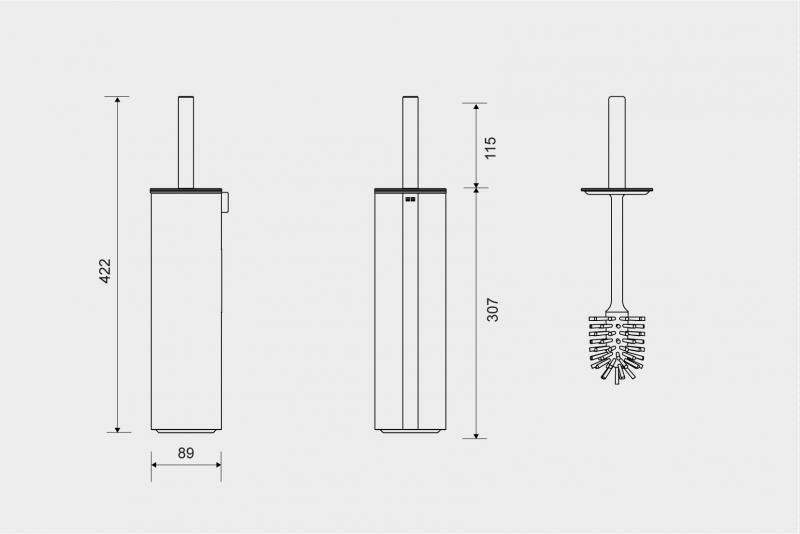 Unidrain ReFrame toiletb&oslash;rste til gulv - Sort