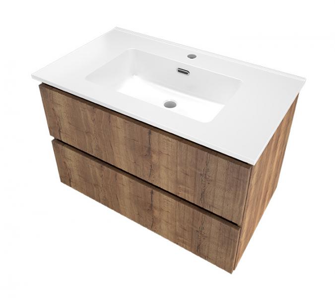 Sanibell Proline 80 m&oslash;bels&aelig;t m/lameller og 2 skuffer - Terra eg