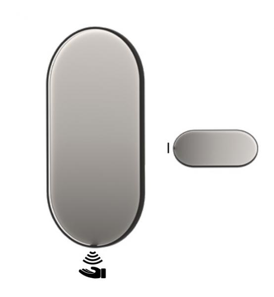 Sanibell Ink SP28 ovalt spejl m/lys, varme og sensor 50 x 100 cm - Mat sort