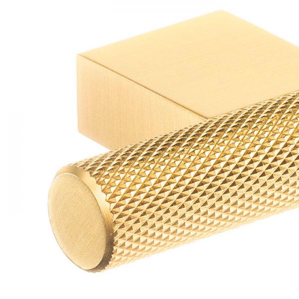 Beslagsboden B410 m&oslash;belknop m/crystal cut - B&oslash;rstet messing