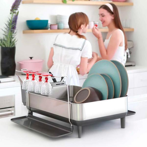 Simplehuman opvaskebakke m/st&aring;lramme - Sort