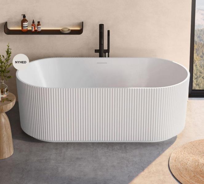 Str&oslash;mberg Leonora fritst&aring;ende badekar 1500 x 750 mm - Mat hvid