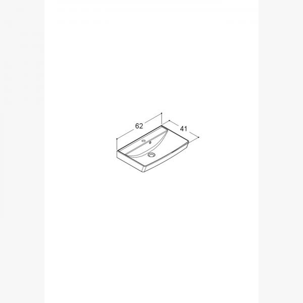 Dansani Mido+ 60 m&oslash;bels&aelig;t m/Capella h&aring;ndvask og Button greb - Sort struktur