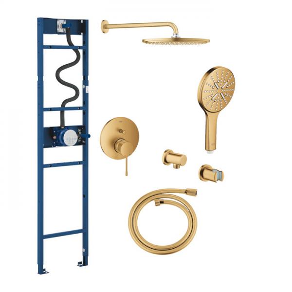 Grohe Essence 310 komplet brusesystem m/Shower Frame - B&oslash;rstet Cool Sunrise