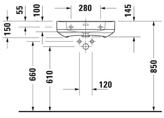 Duravit Soleil 55 h&aring;ndvask t/v&aelig;g