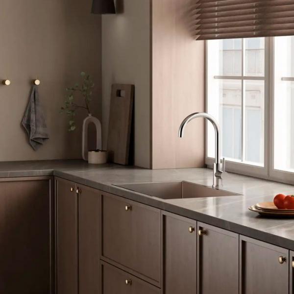 Lavabo Kubus 140 RS Round k&oslash;kkenarmatur - Rustfrit st&aring;l