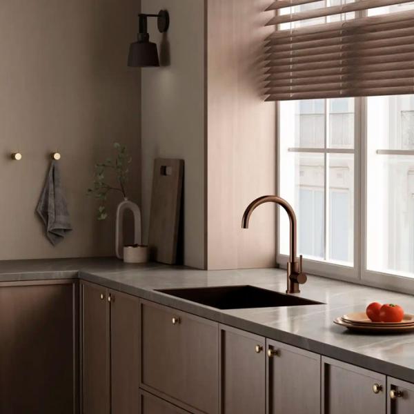 Lavabo Kubus 140 RS Round k&oslash;kkenarmatur - Kobber